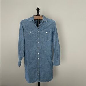 J. Crew Denim Button-Down Shirt Dress